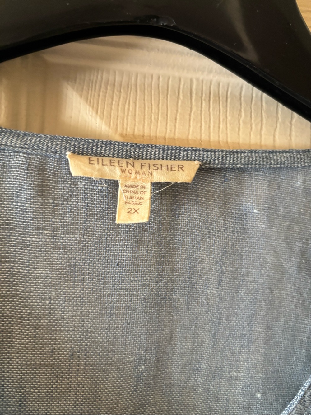 Eileen Fisher Soft Chambray Blue Button-Front Tunic 100% linen - Picture 3 of 7
